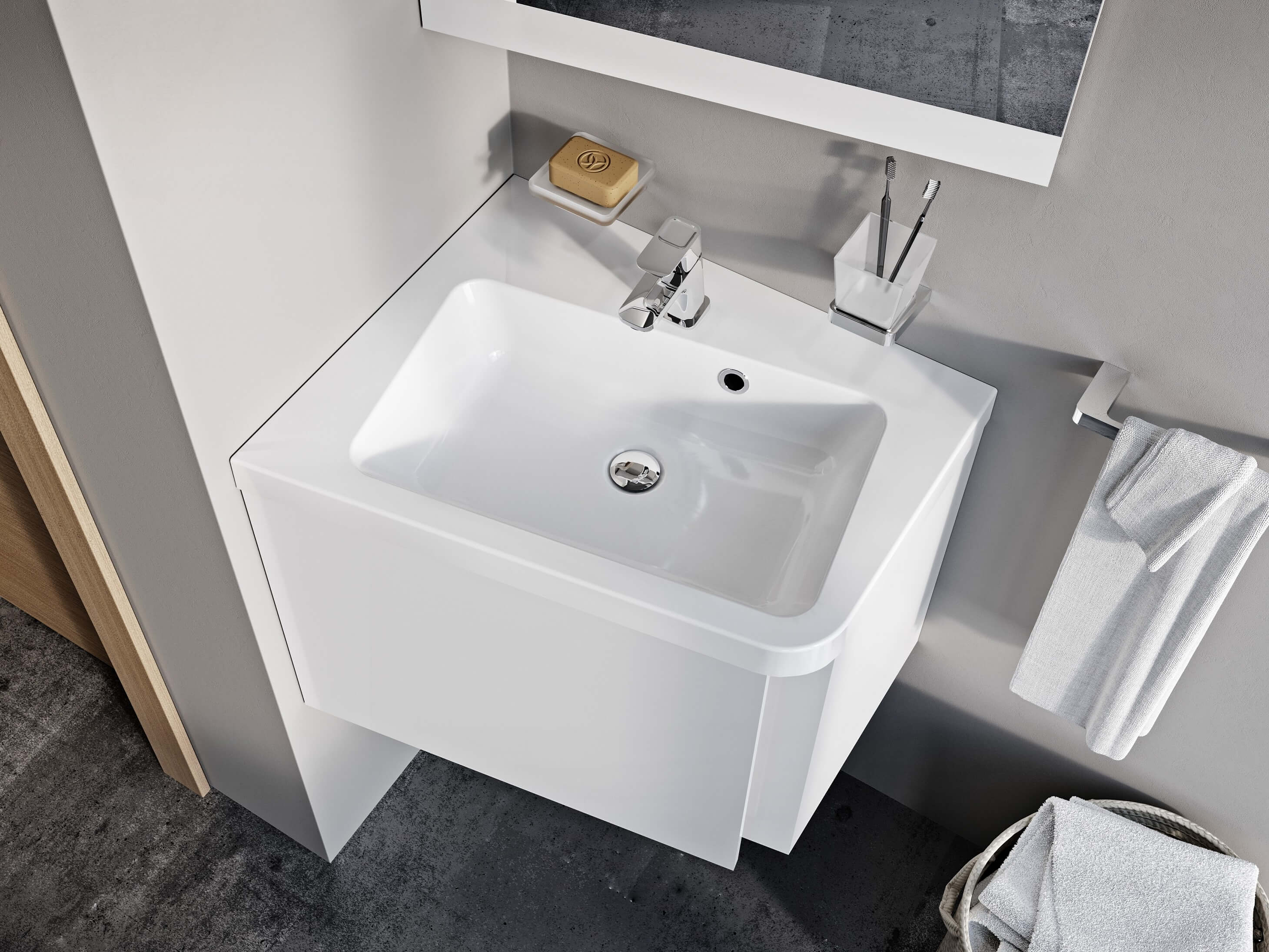 10st sink with cabinet white RAVAK