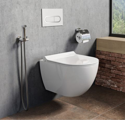 If you do not have enough space for a bidet, you can use a wall-mounted valve with a bidet shower. The bidet shower offers many possibilities of use
